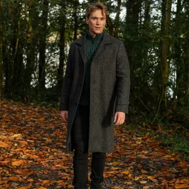 Charcoal Cillian Donegal Tweed Coat