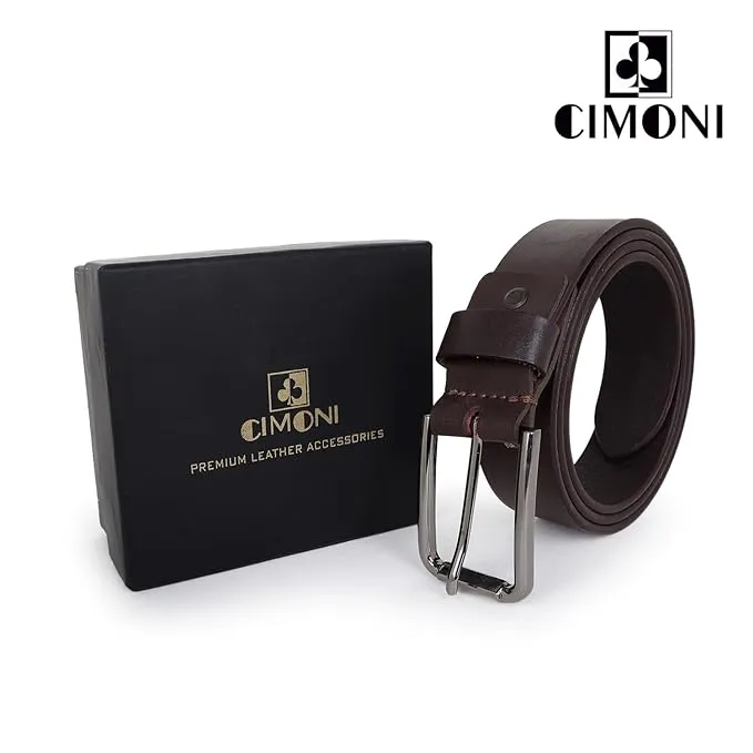 CIMONI® Premium Genuine Leather Belt for Men Jeans & Pants Wear Belt (1 Year Gurantee)