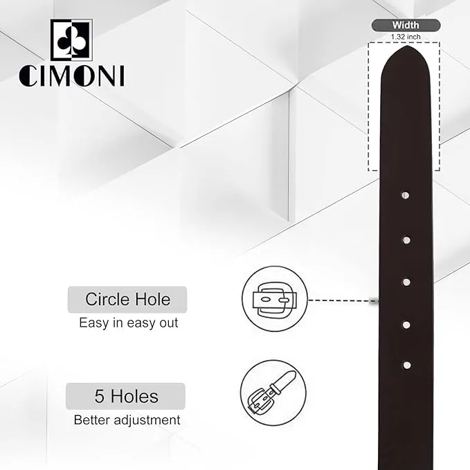 CIMONI® Premium Genuine Leather Belt for Men Jeans & Pants Wear Belt (1 Year Gurantee)