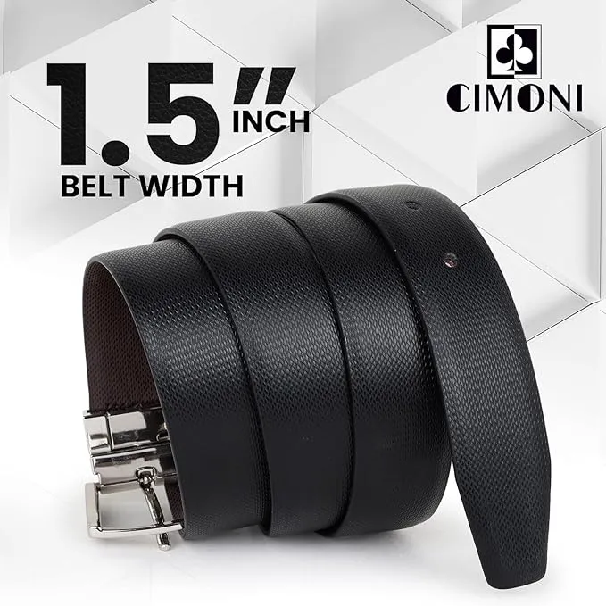 CIMONI® Premium Reversible Vegan Leather Belt for Men