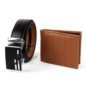 CIMONI® Premium Vegan Leather Belt & Wallet Combo for Men