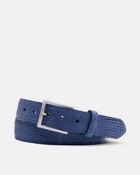 Classic Lizard Belt in Nubuck Blue