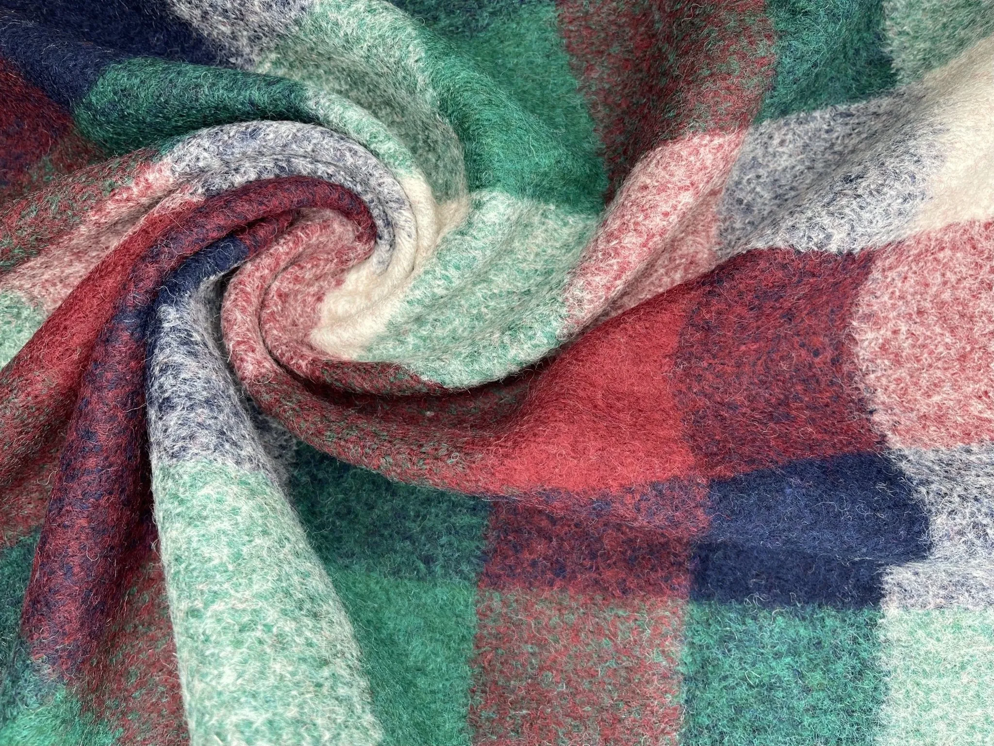 Colorful Plaid  - Printed Wool Fabric