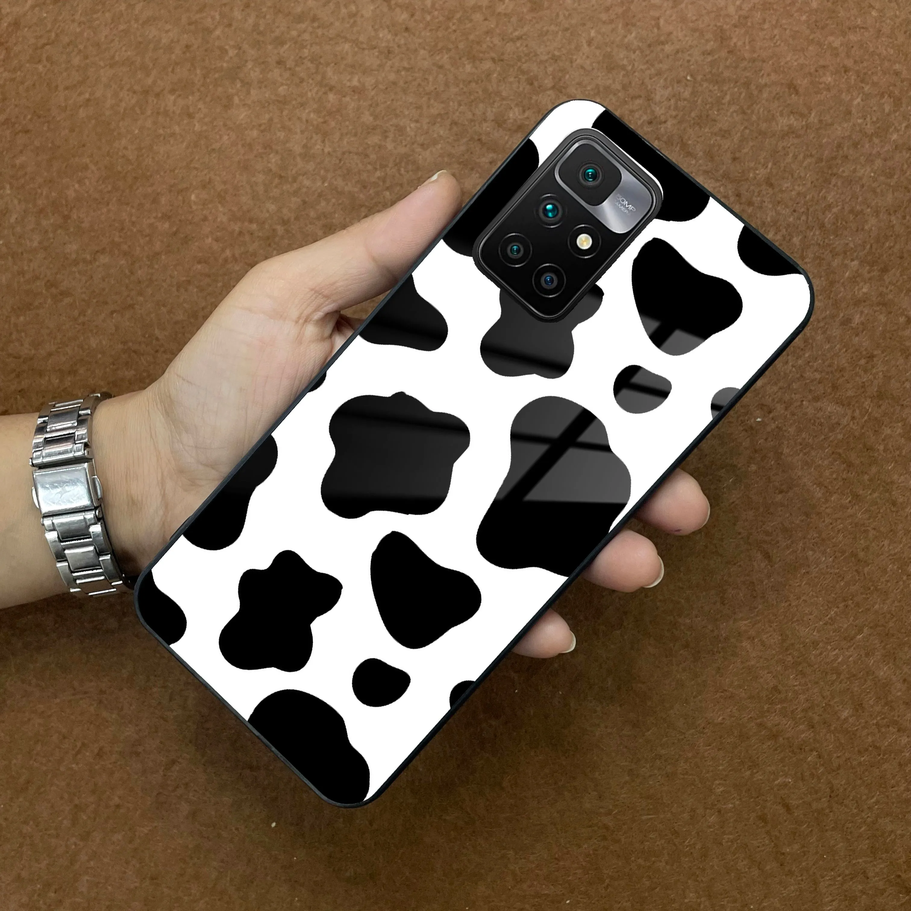 Cow Print Glass Phone Case And Cover For Redmi/Xiaomi