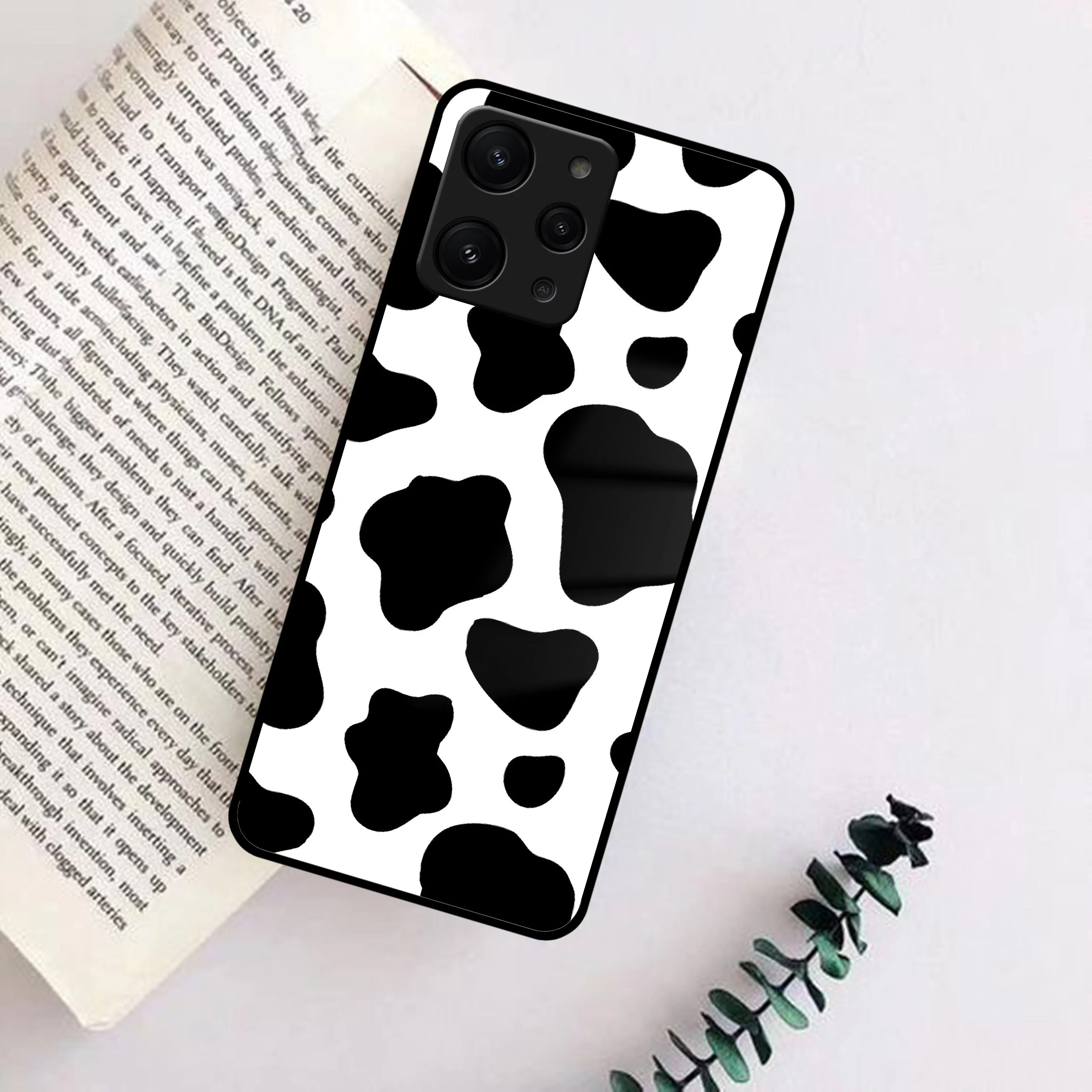 Cow Print Glass Phone Case And Cover For Redmi/Xiaomi