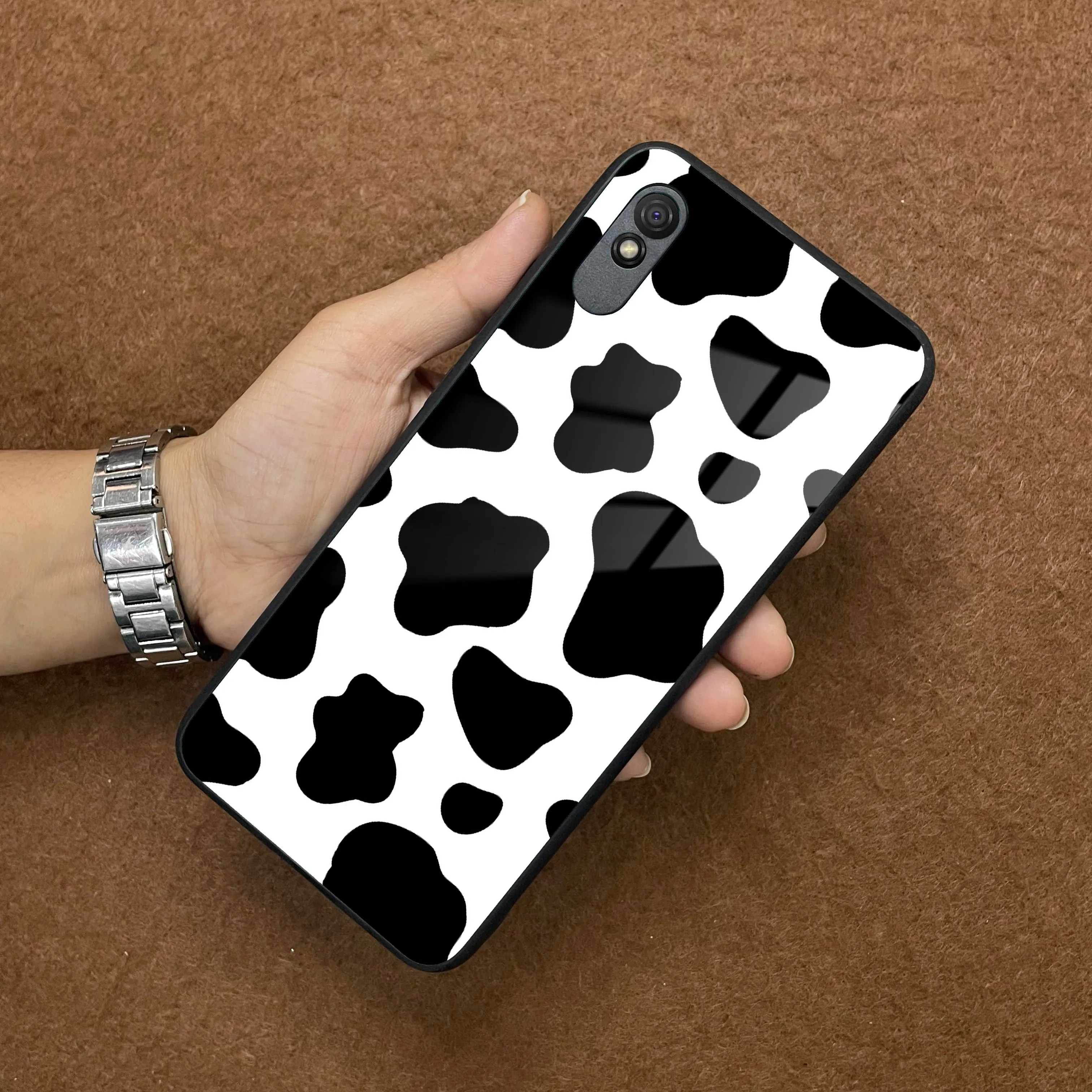 Cow Print Glass Phone Case And Cover For Redmi/Xiaomi