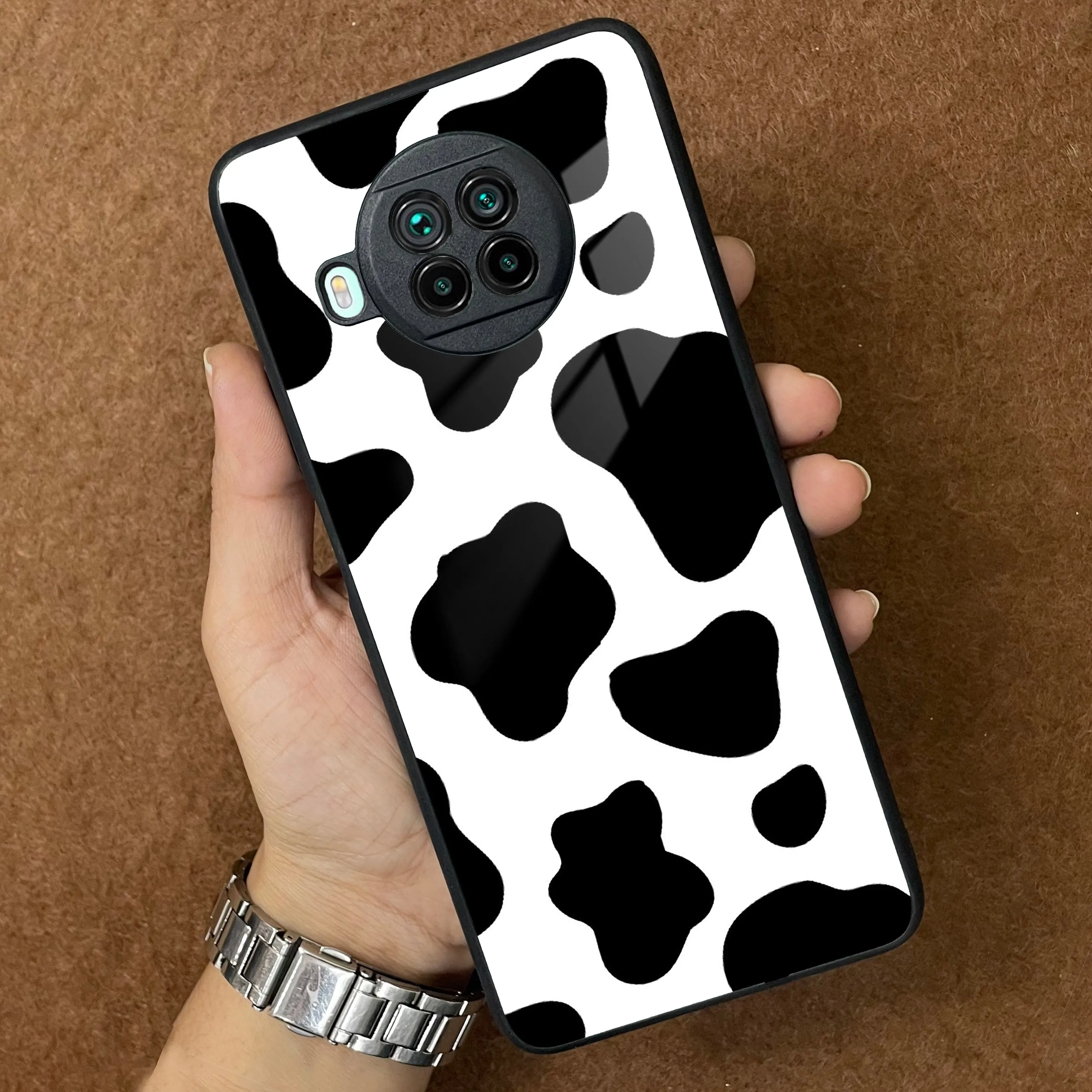 Cow Print Glass Phone Case And Cover For Redmi/Xiaomi