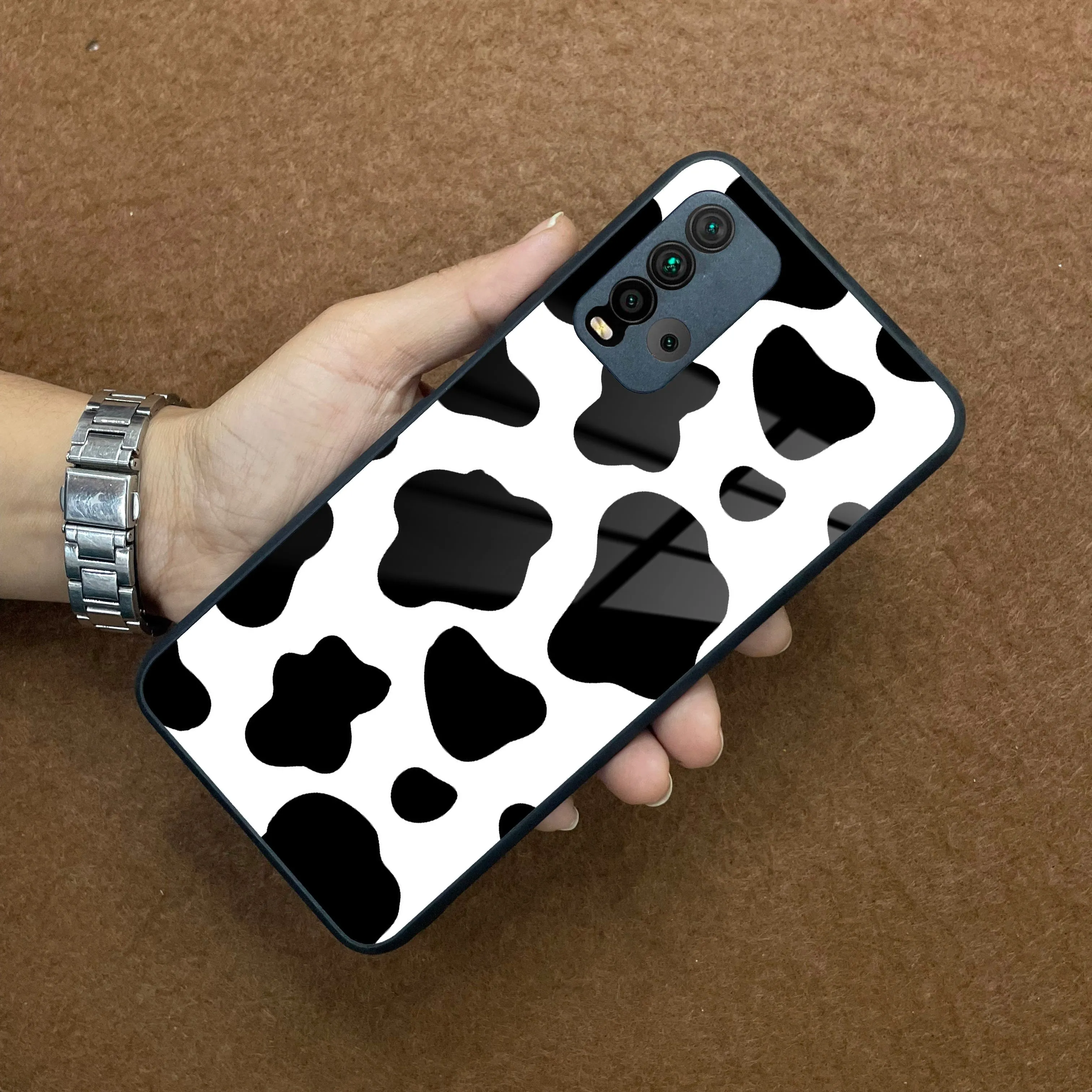 Cow Print Glass Phone Case And Cover For Redmi/Xiaomi