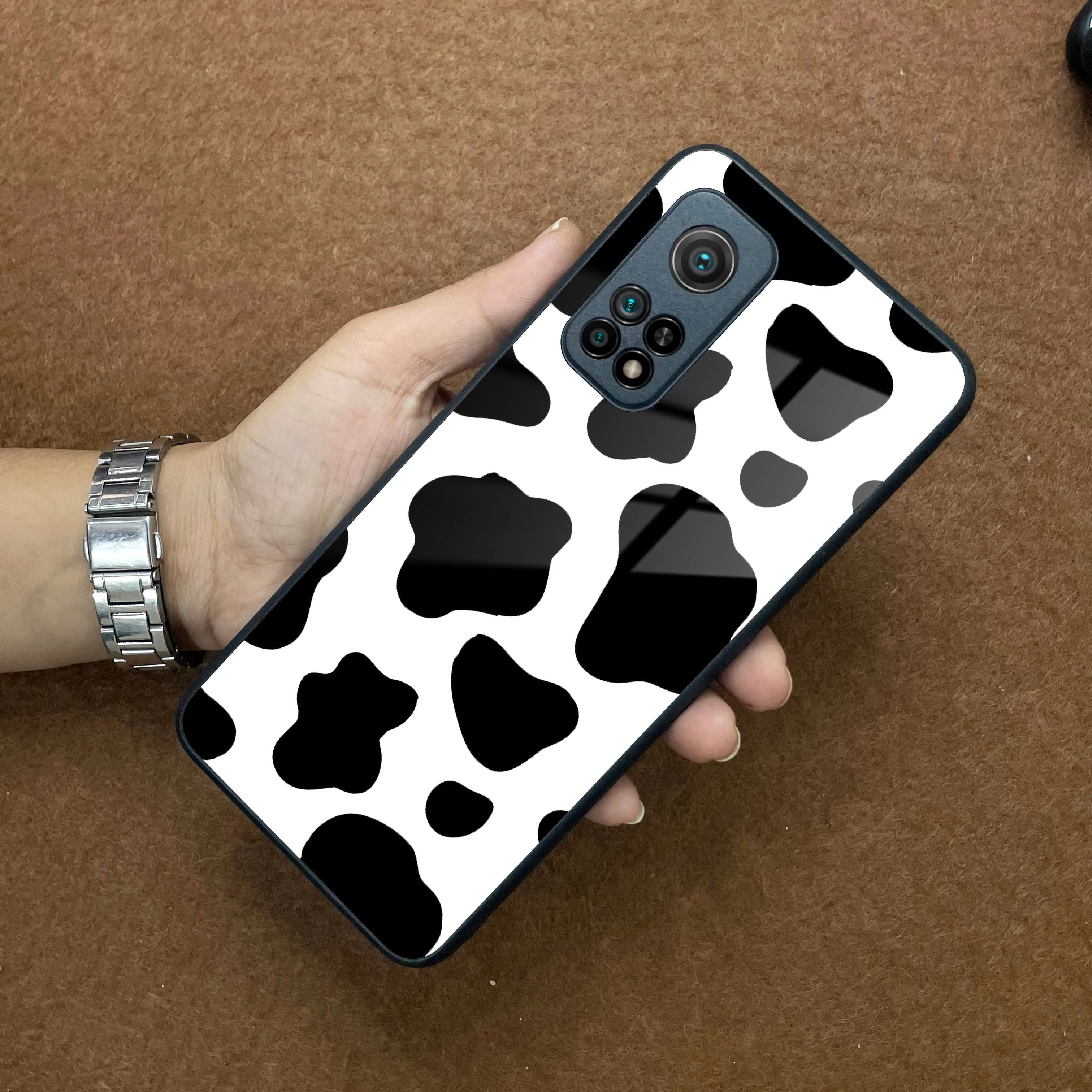 Cow Print Glass Phone Case And Cover For Redmi/Xiaomi