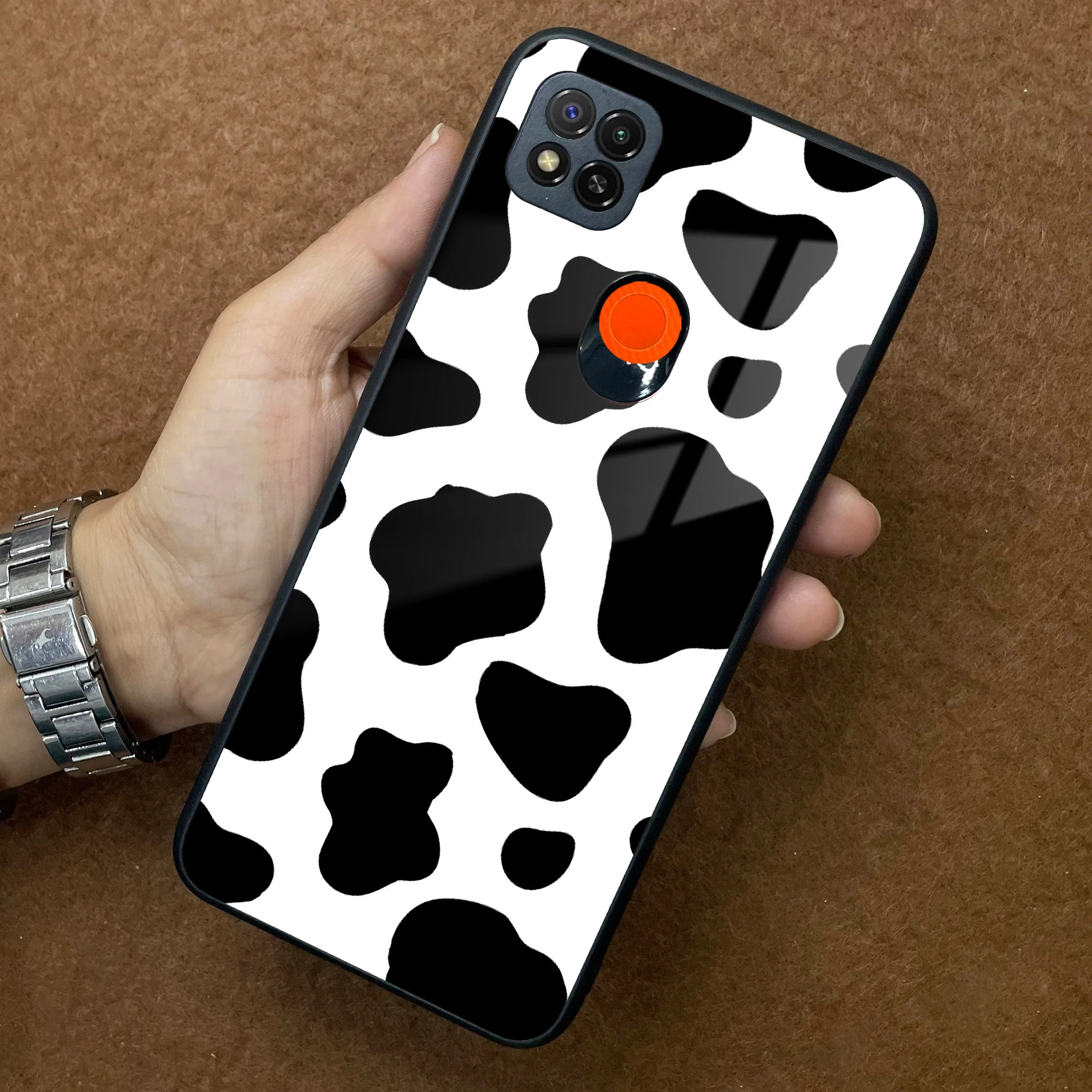 Cow Print Glass Phone Case And Cover For Redmi/Xiaomi