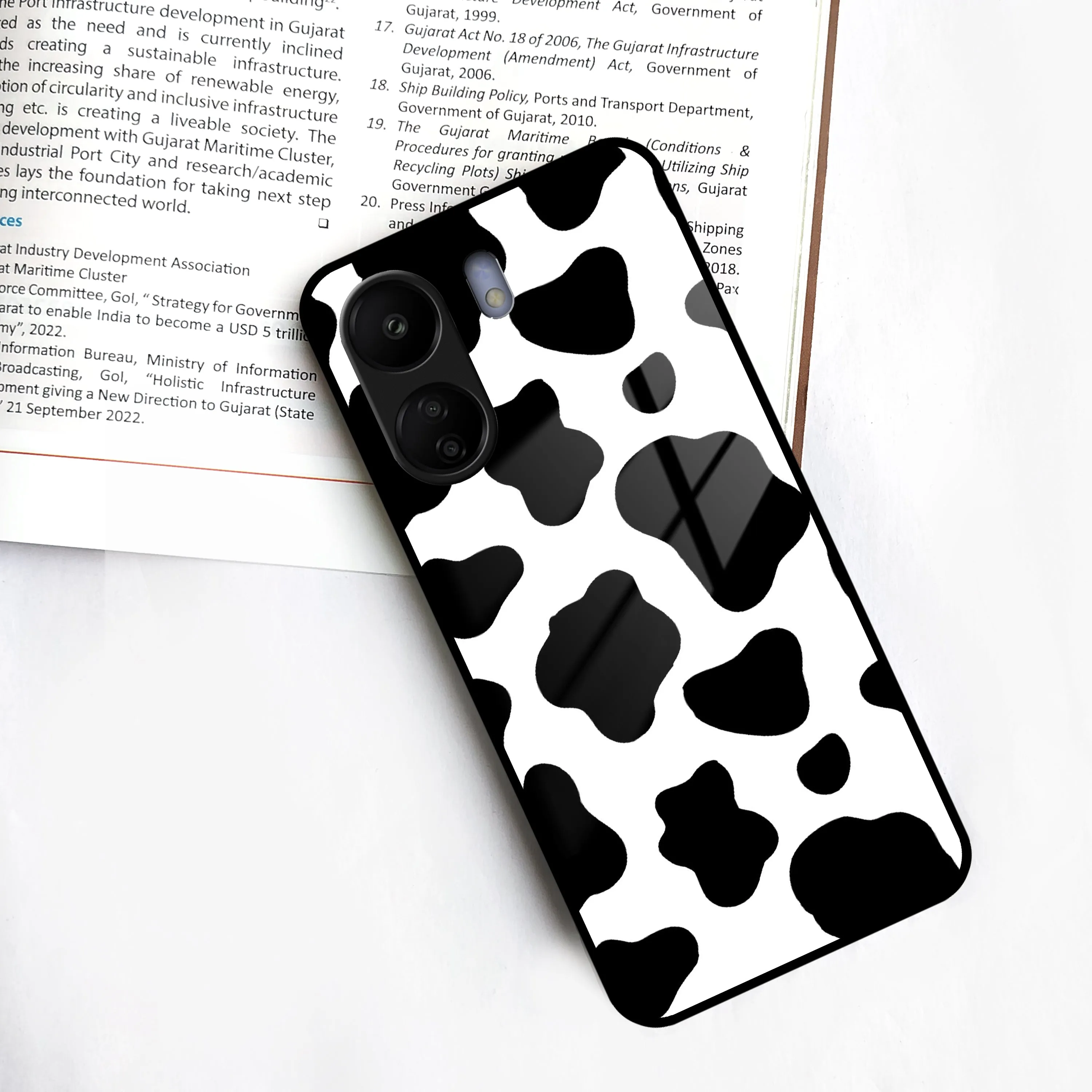 Cow Print Glass Phone Case And Cover For Redmi/Xiaomi