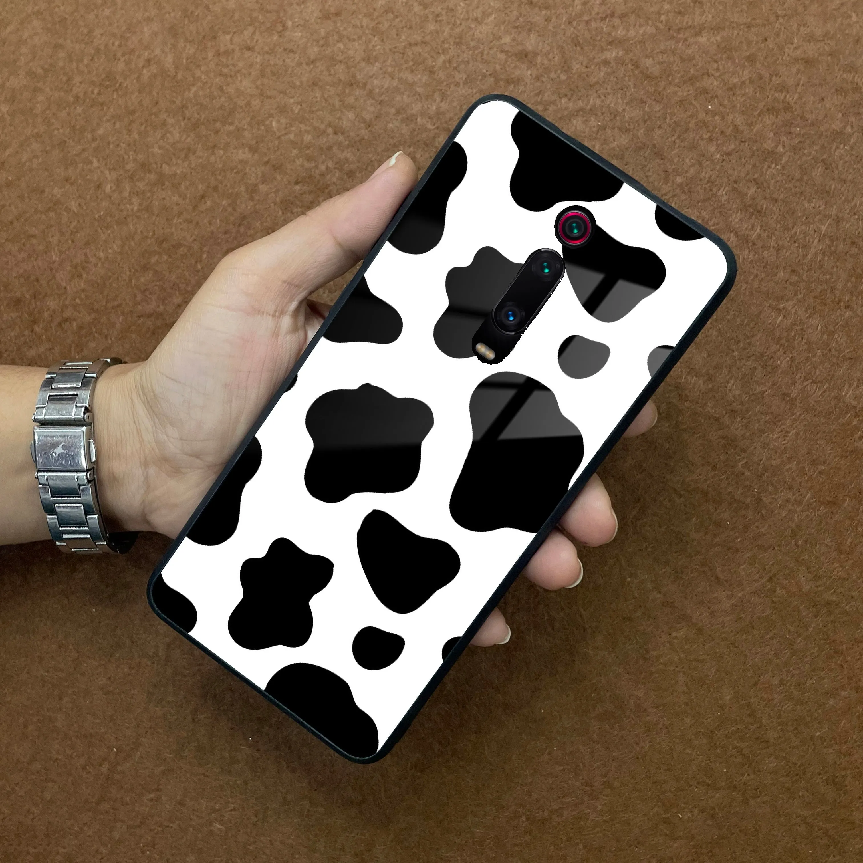 Cow Print Glass Phone Case And Cover For Redmi/Xiaomi