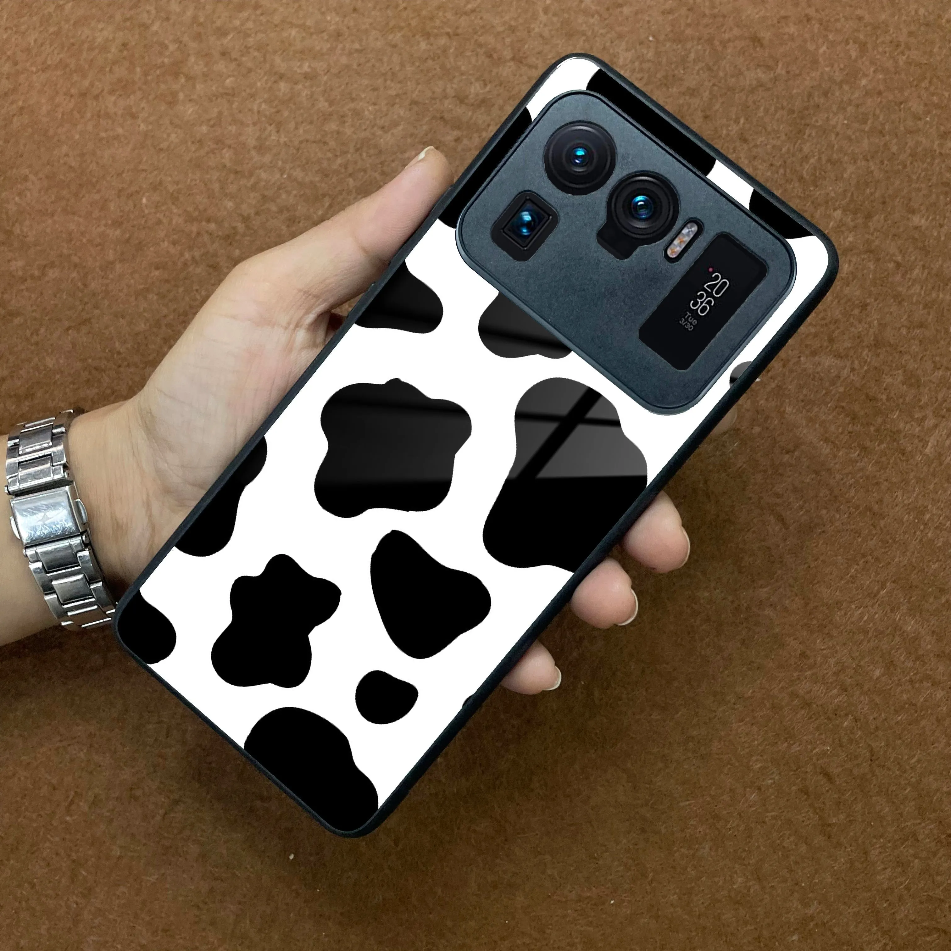 Cow Print Glass Phone Case And Cover For Redmi/Xiaomi