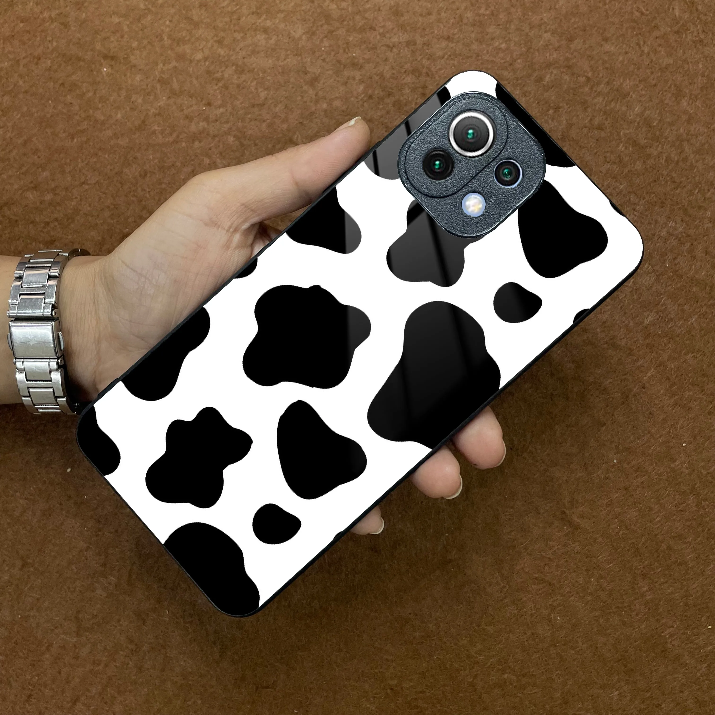 Cow Print Glass Phone Case And Cover For Redmi/Xiaomi