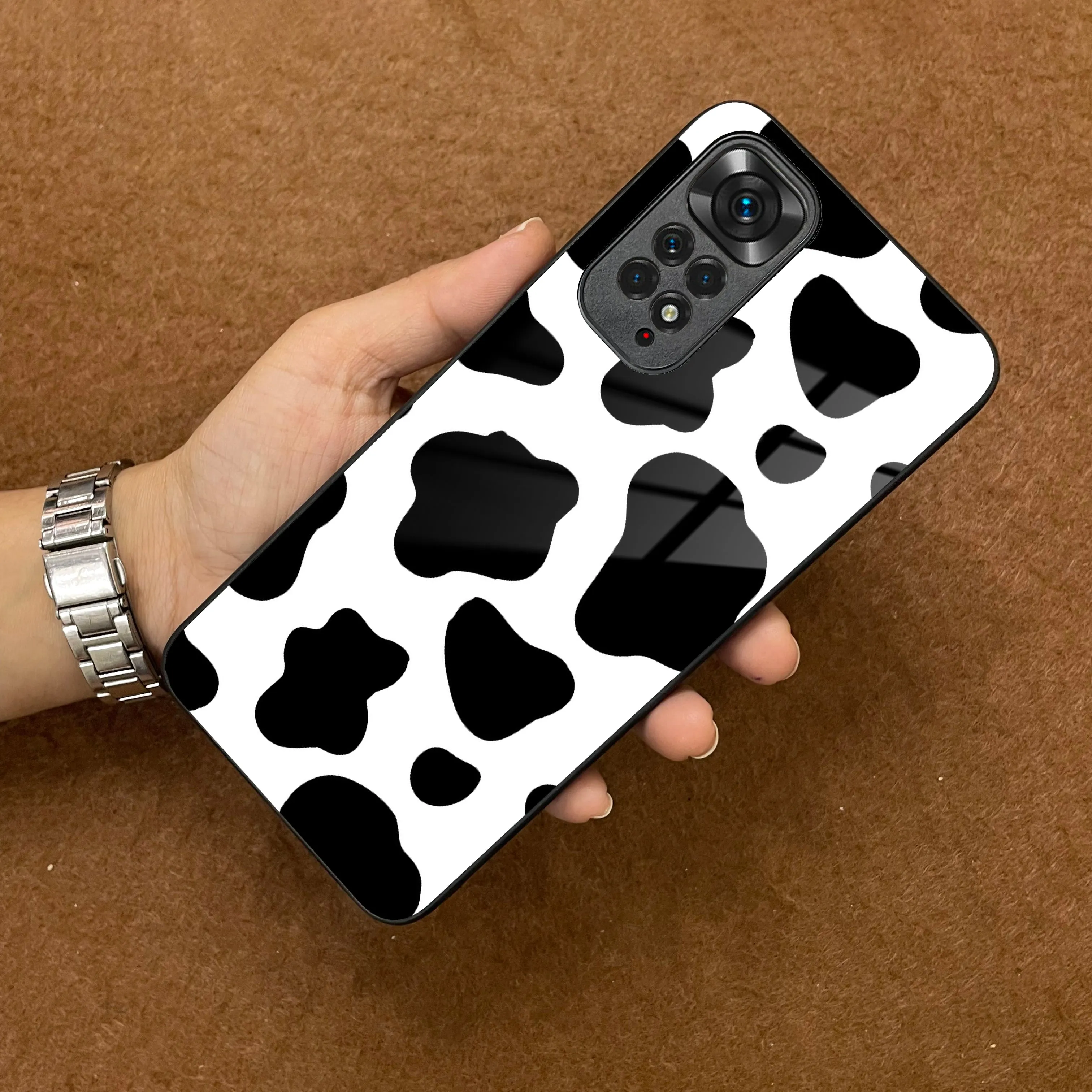 Cow Print Glass Phone Case And Cover For Redmi/Xiaomi