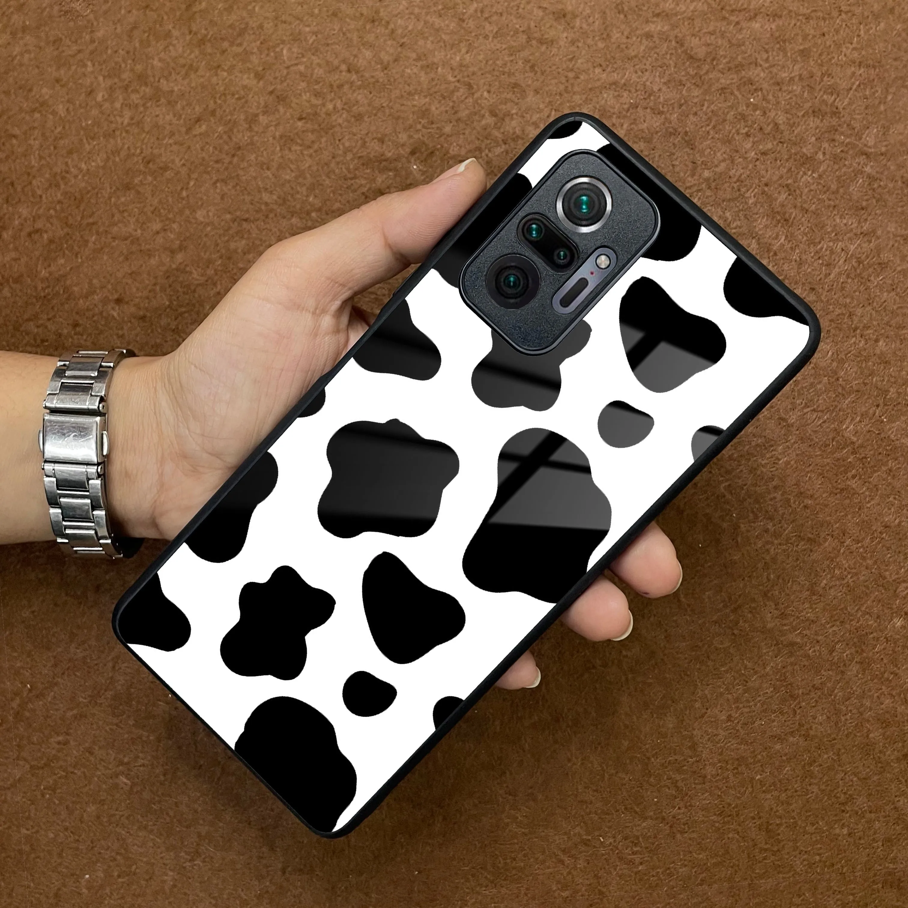 Cow Print Glass Phone Case And Cover For Redmi/Xiaomi