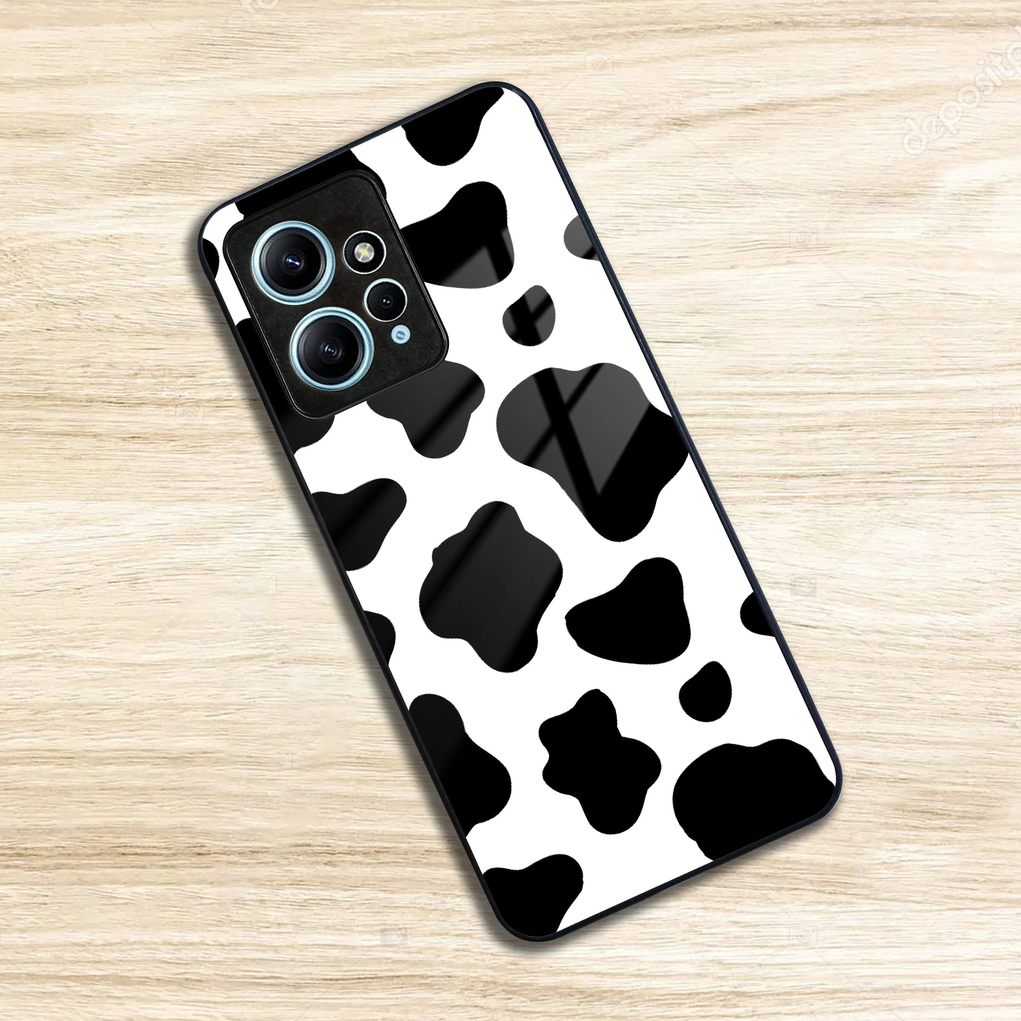 Cow Print Glass Phone Case And Cover For Redmi/Xiaomi