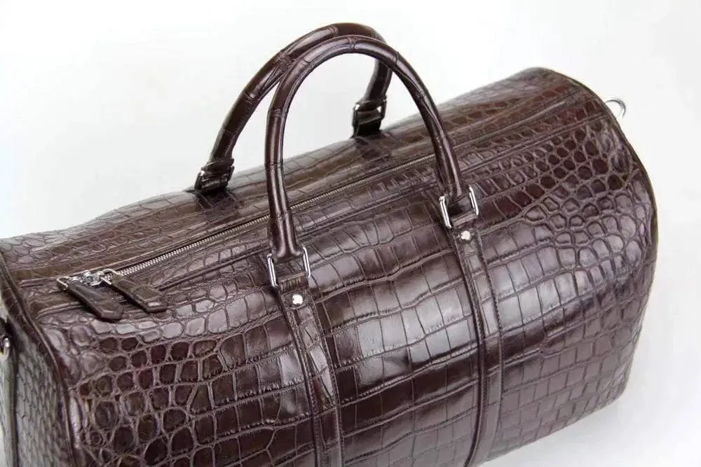 Crocodile Belly Leather Super Large Travel Duffel Bag