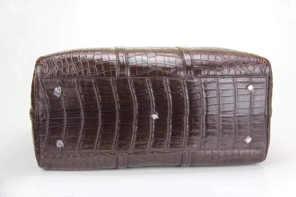 Crocodile Belly Leather Super Large Travel Duffel Bag