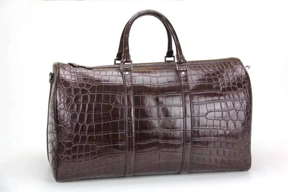 Crocodile Belly Leather Super Large Travel Duffel Bag