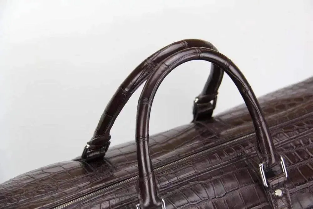 Crocodile Belly Leather Super Large Travel Duffel Bag