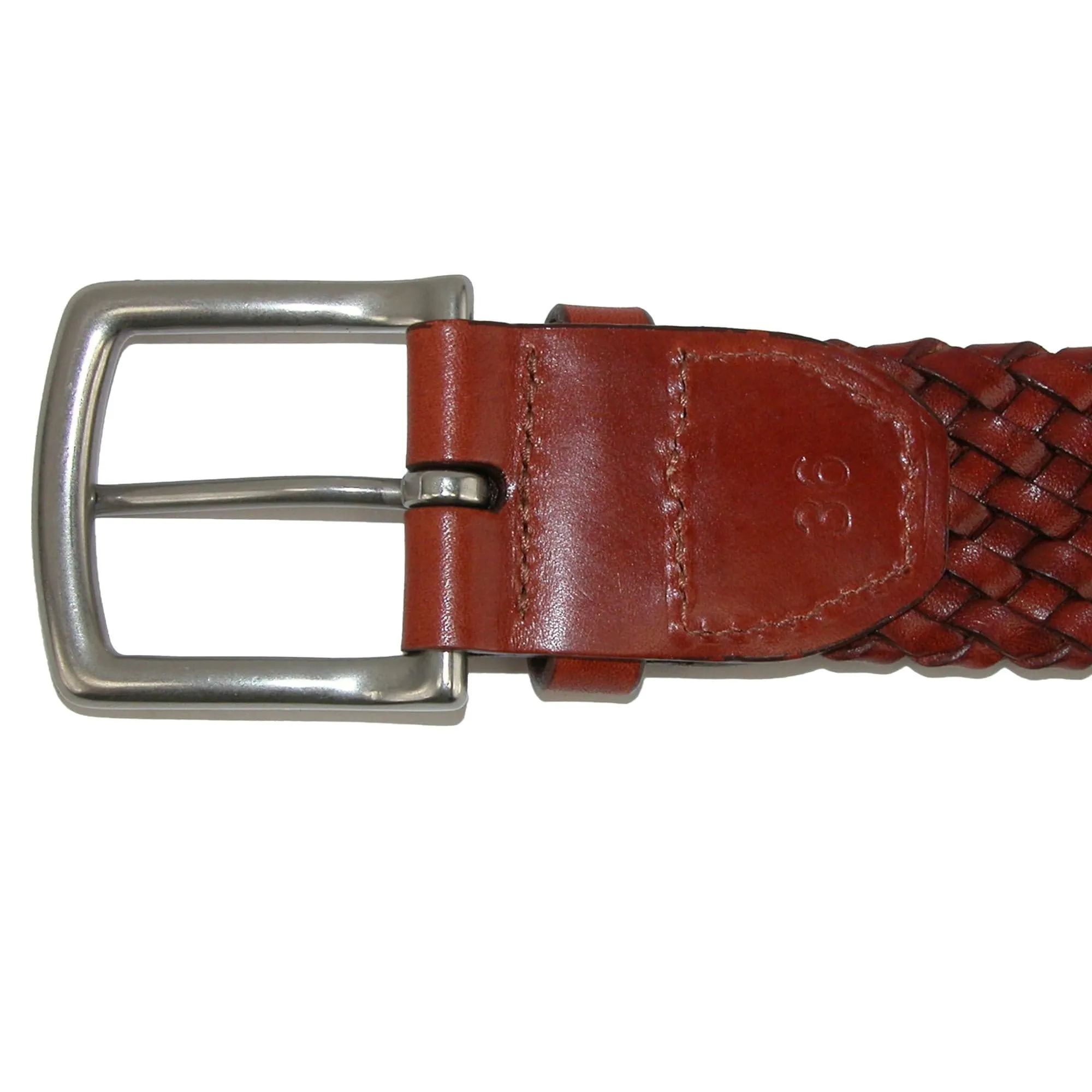 CrookhornDavis Men's Toscana Leather Tubular Braided Belt