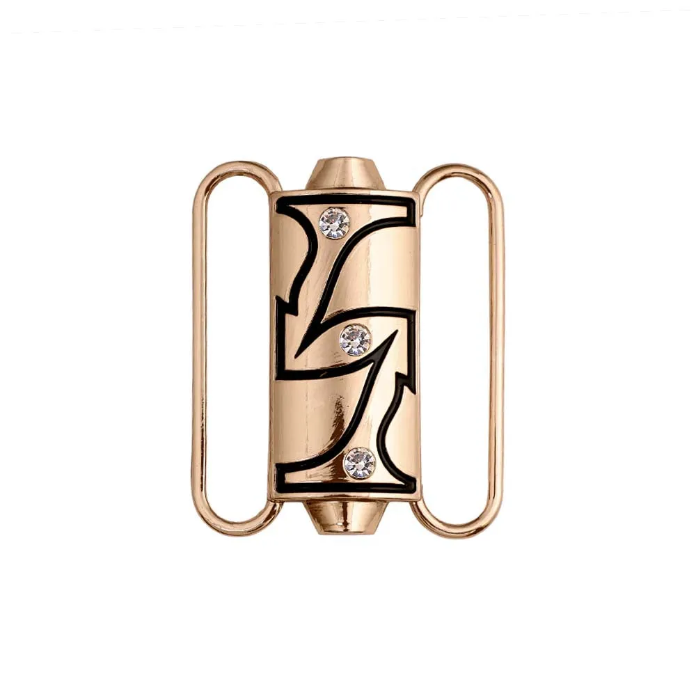 Cylindrical Structure Shiny Gold Closure Clasp Diamond Buckle