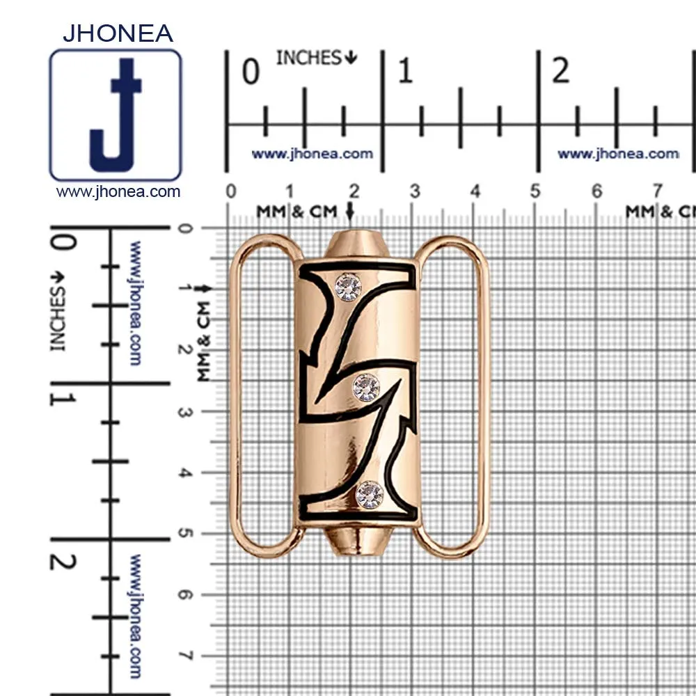 Cylindrical Structure Shiny Gold Closure Clasp Diamond Buckle