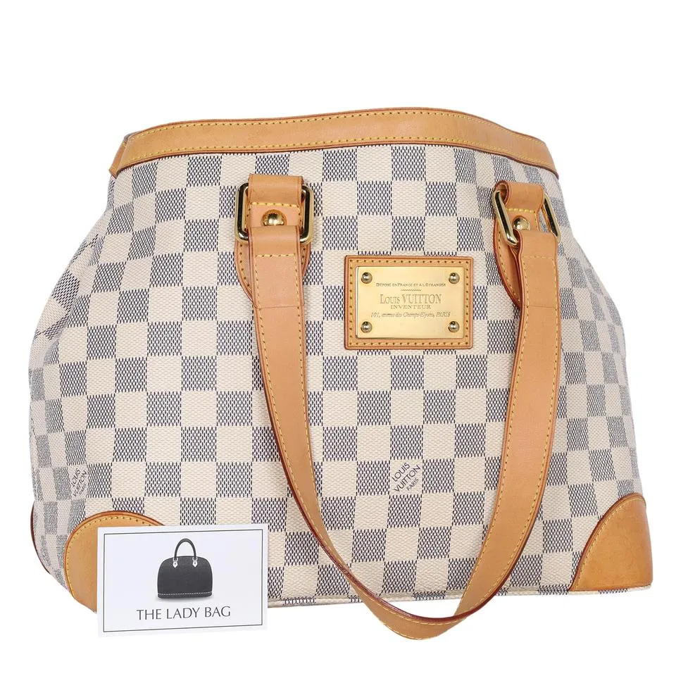 Damier Azur Leather Hampstead Shoulder Bag (Authentic Pre-Owned)