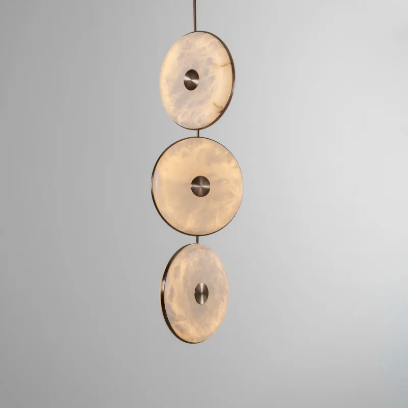 Elegant Alabaster 3lt Linear Pendant Light