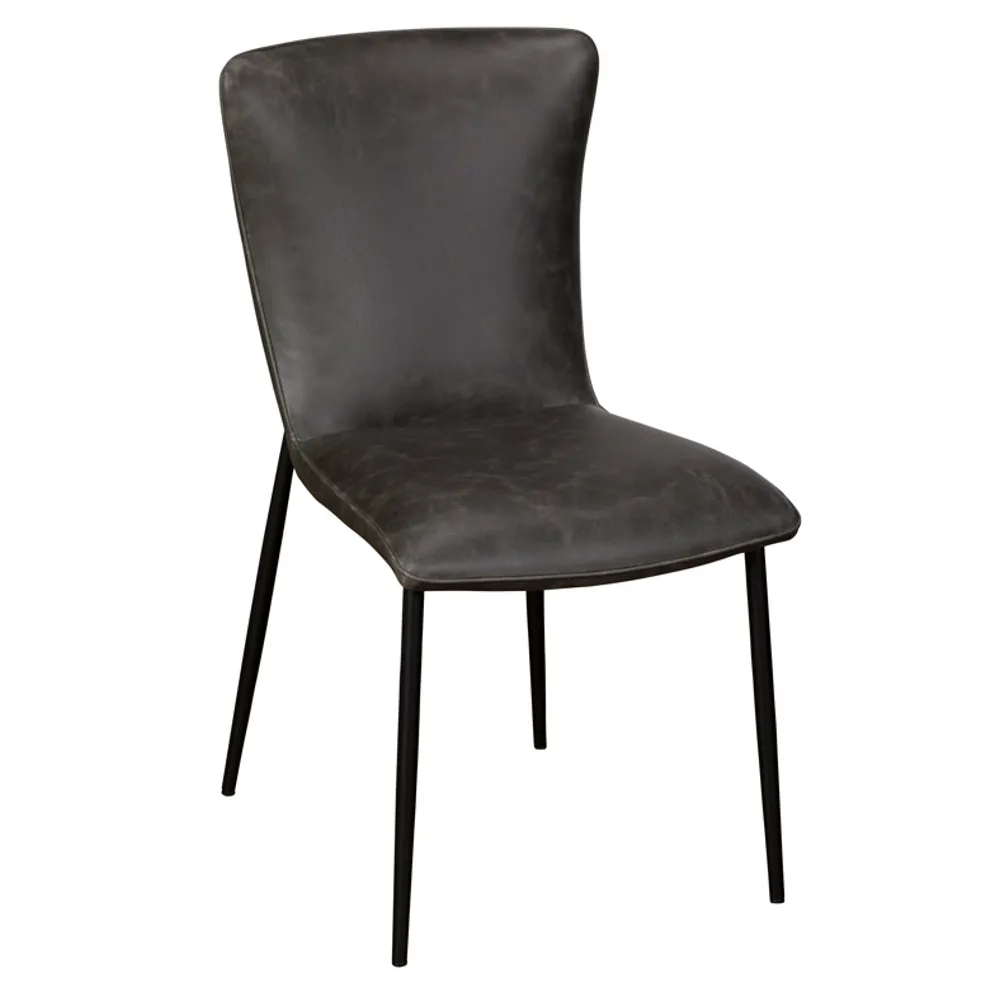 Ella Dark Grey PU Leather Dining Chair