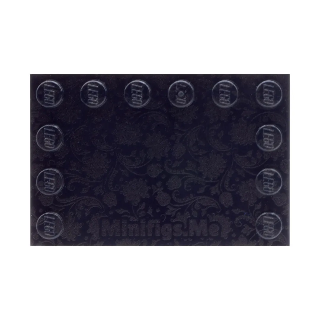 Embossed Floral Couples Baseplate in Black - Custom Printed Baseplate