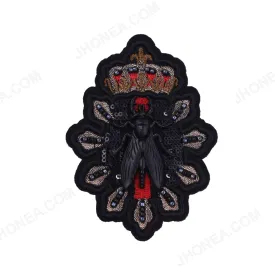 Eye-Catching Black Fly Sequins Beaded Embroidery Patch