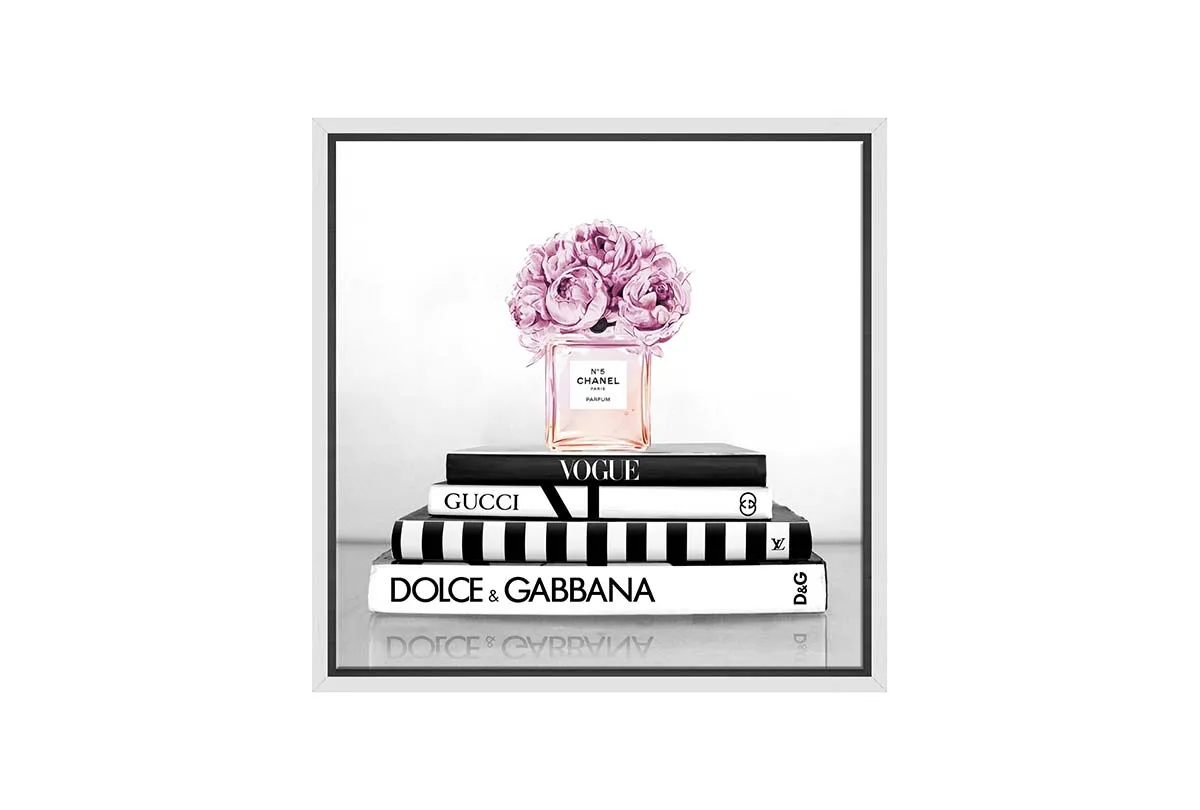 Fashion Books with Chanel Perfume 2 | Fashion Canvas Wall Art Print