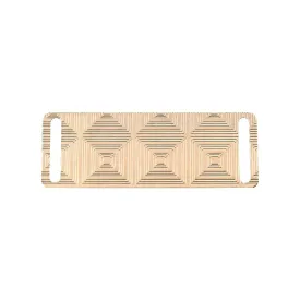 Geometric Lines Pattern Texture Shiny Gold Plate Accessory