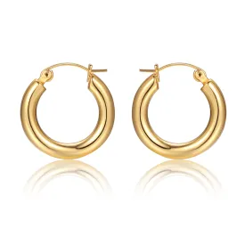 Glossy Hoops Earrings Gold Vermeil Sterling Silver