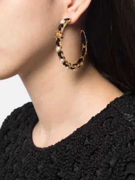 Gold-Glated Pearl Hoop Earrings