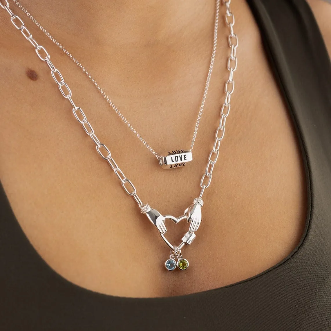 Gold Plated Heart in My Hands Necklace