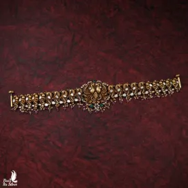 Gold Plated Polki Nakash Waist Belt - 2825