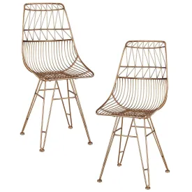 Gold Woven Metal Jette Chairs - Set of 2