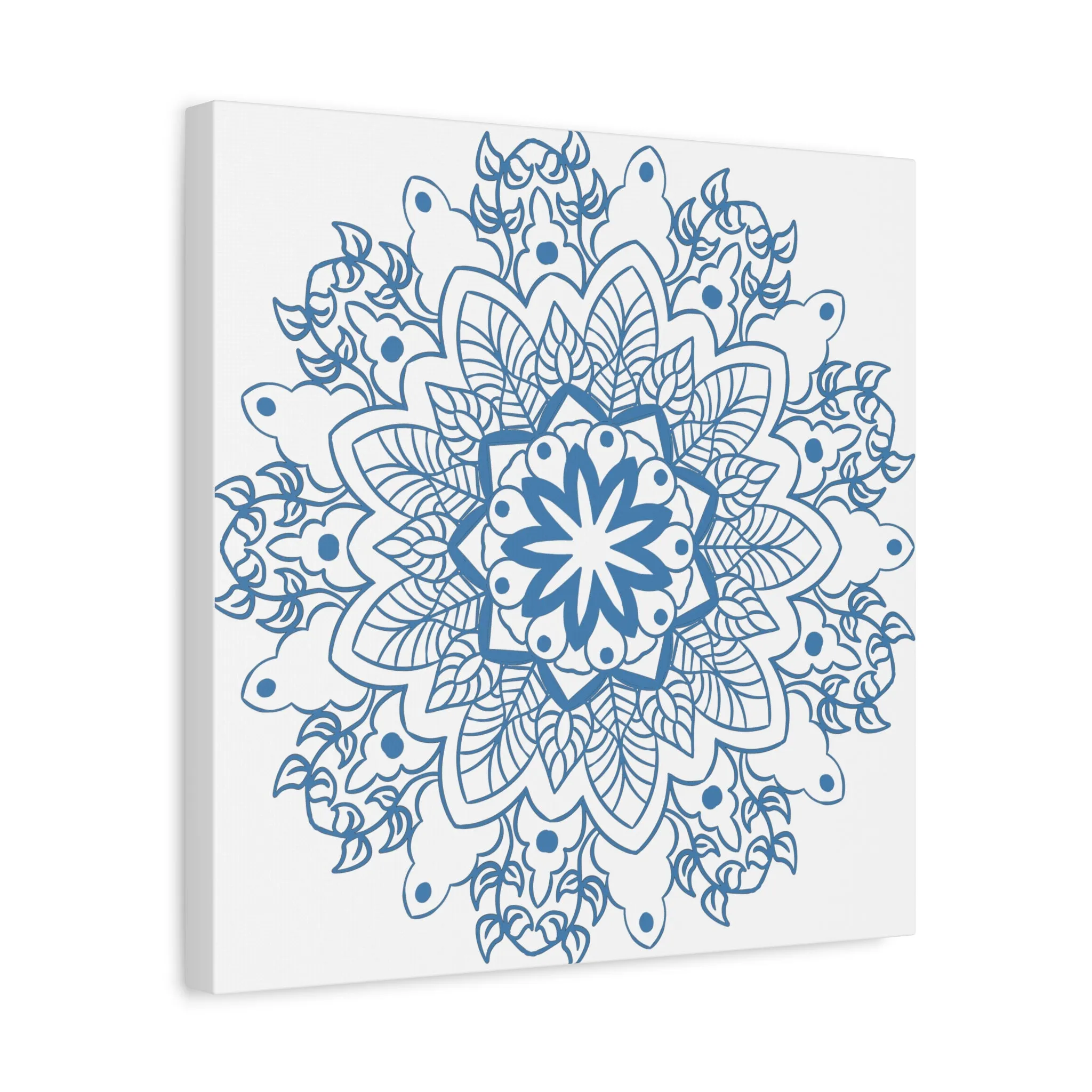 Handmade Mandala Art - Steel Blue - Matte Canvas - 1.25