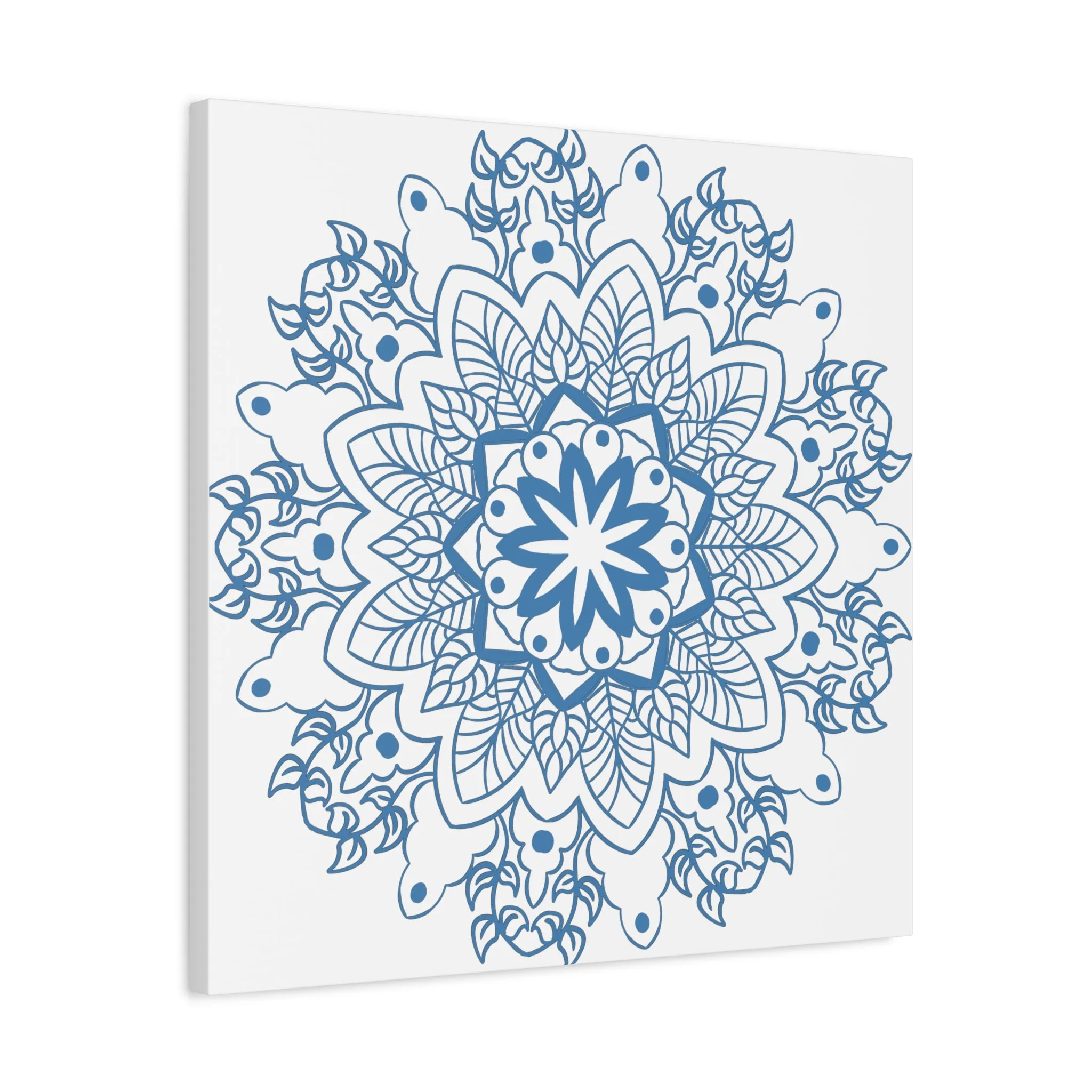 Handmade Mandala Art - Steel Blue - Matte Canvas - 1.25