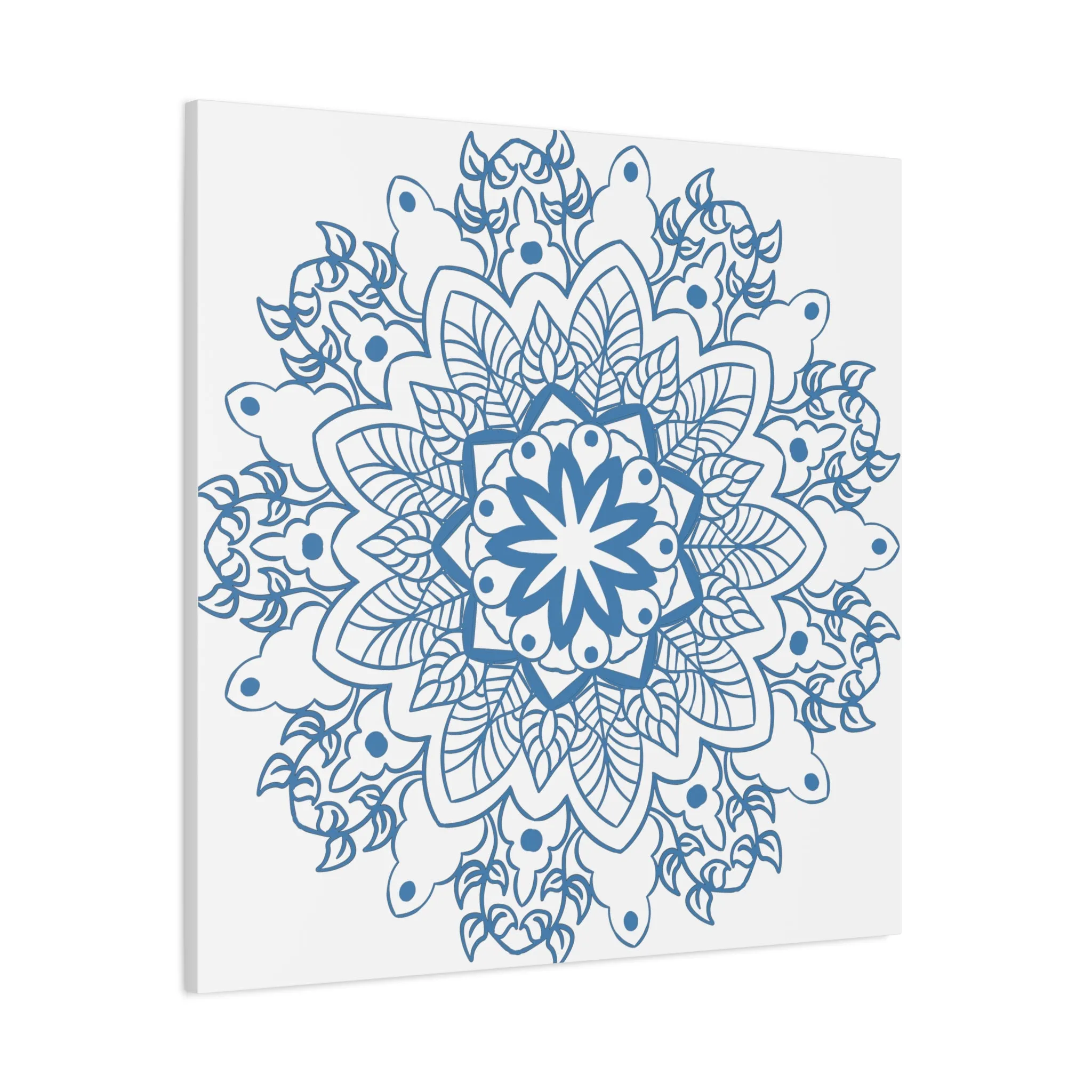 Handmade Mandala Art - Steel Blue - Matte Canvas - 1.25