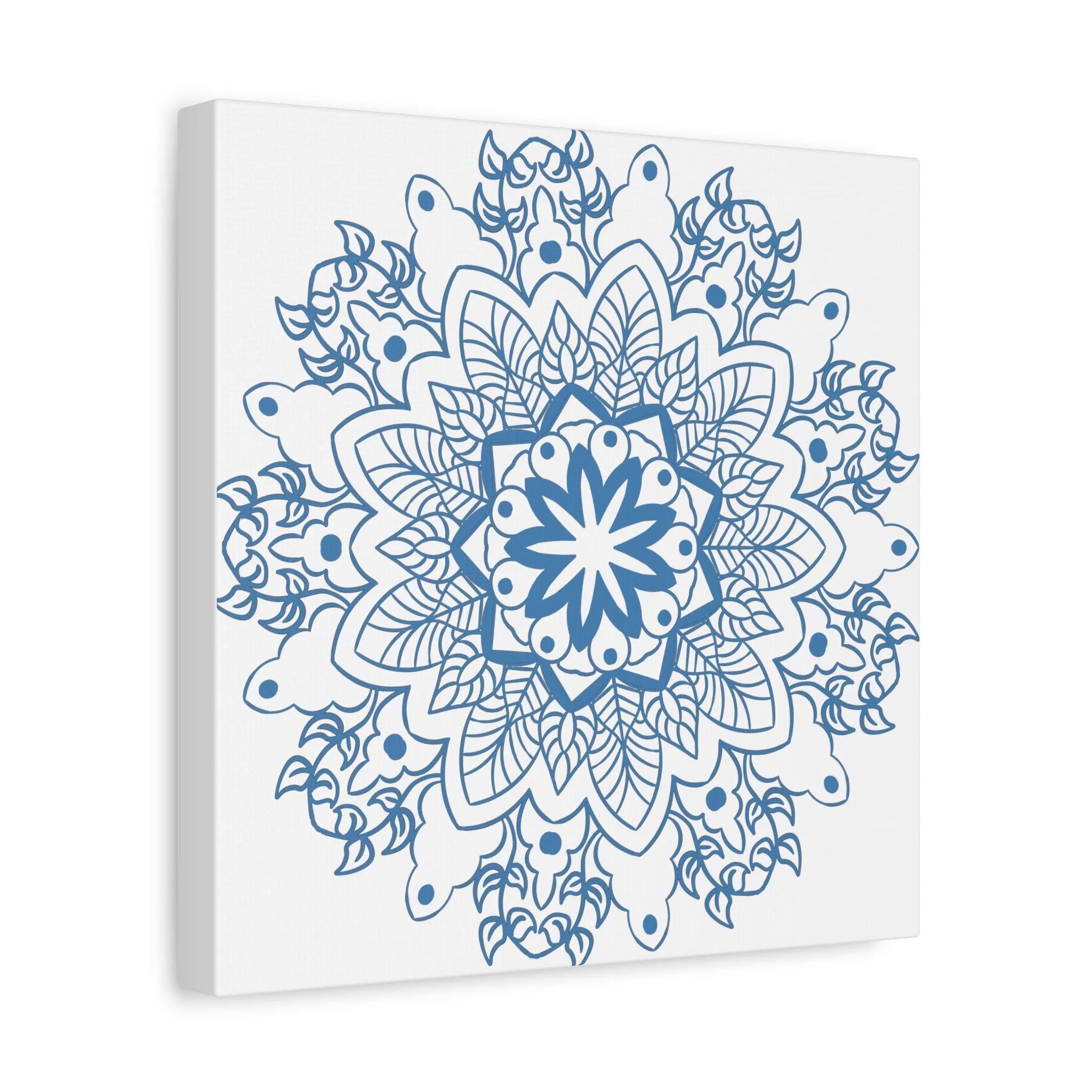 Handmade Mandala Art - Steel Blue - Matte Canvas - 1.25