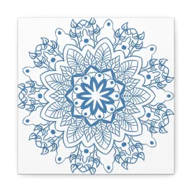 Handmade Mandala Art - Steel Blue - Matte Canvas - 1.25