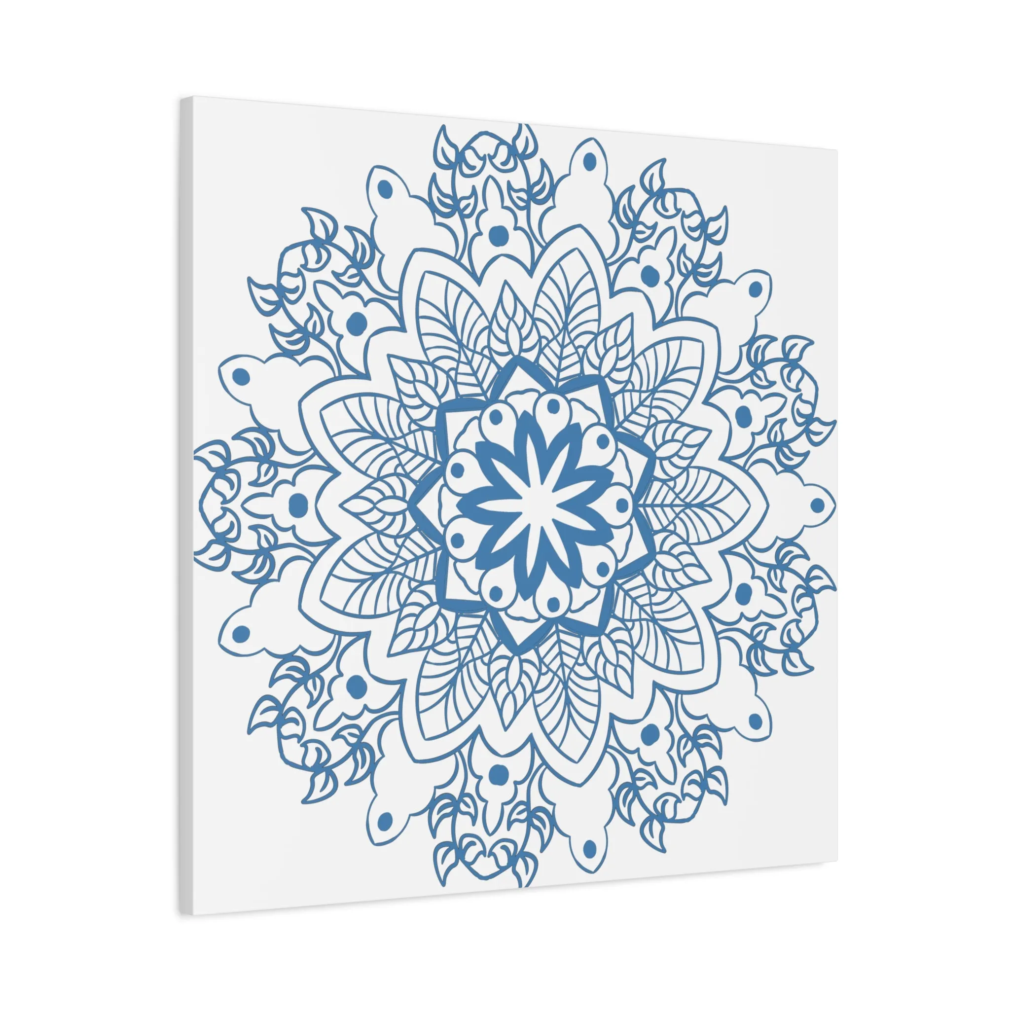 Handmade Mandala Art - Steel Blue - Matte Canvas - 1.25