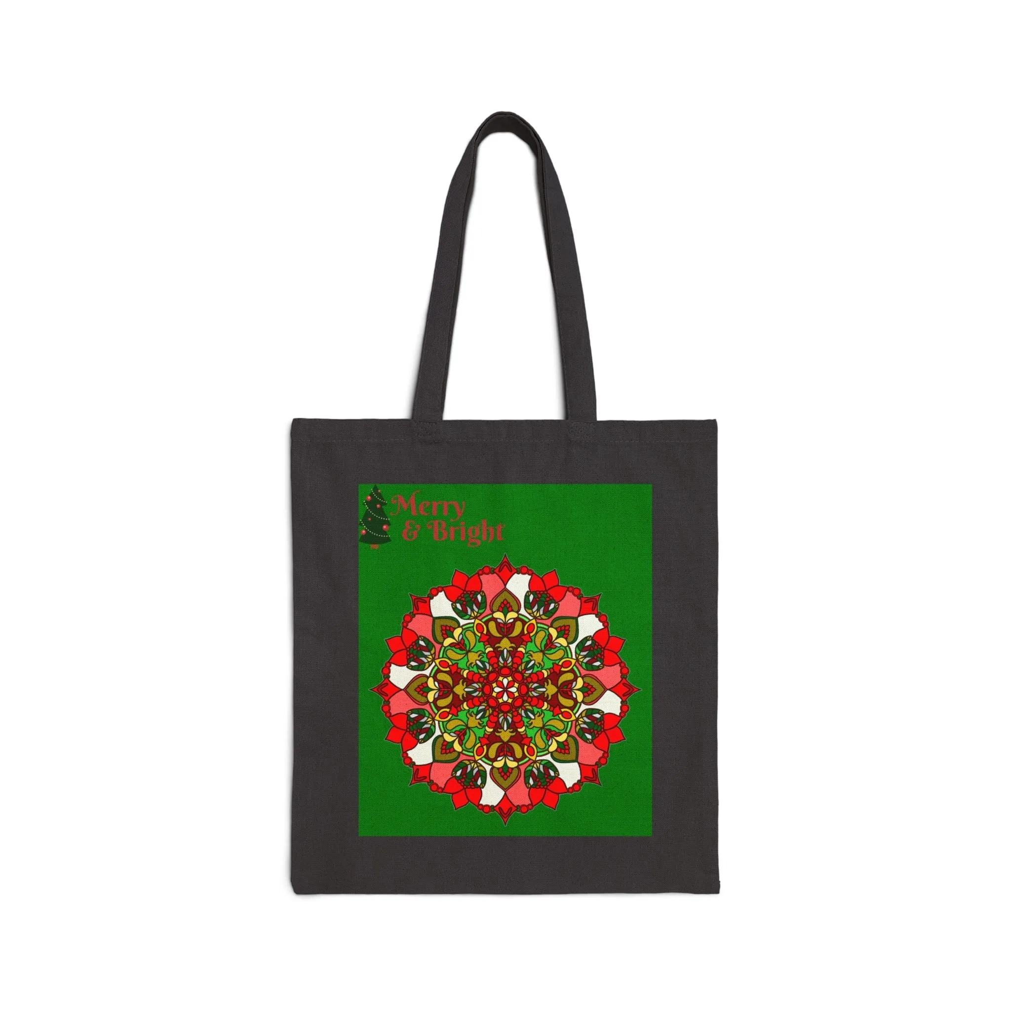 Handmade Mandala Christmas Tote Bag - Merry & Bright