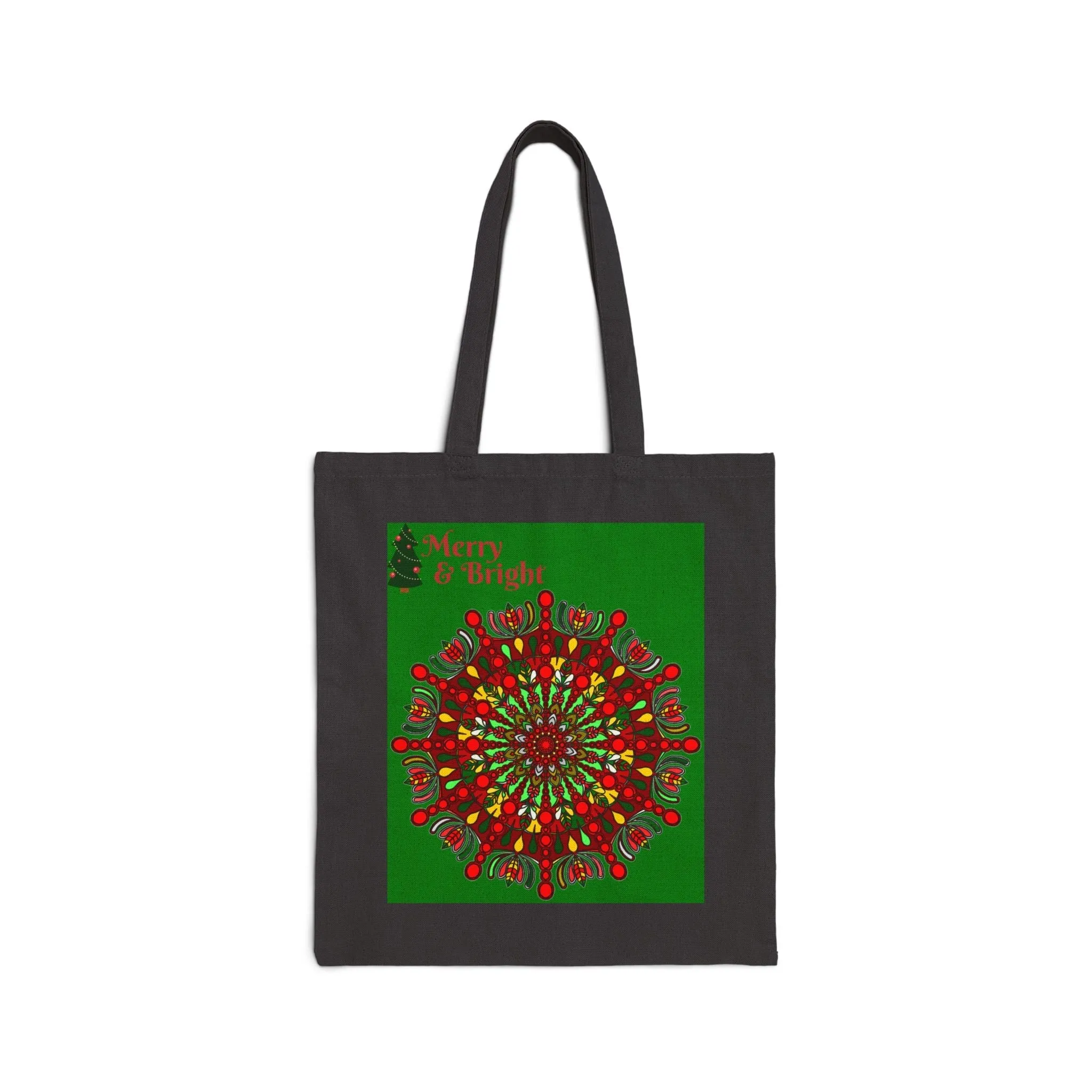 Handmade Mandala Design Christmas Tote Bag - Spread Joy & Cheer