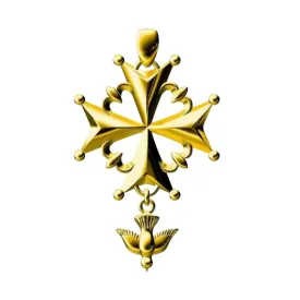 Huguenot Cross Pendant Gold Vermeil (US)