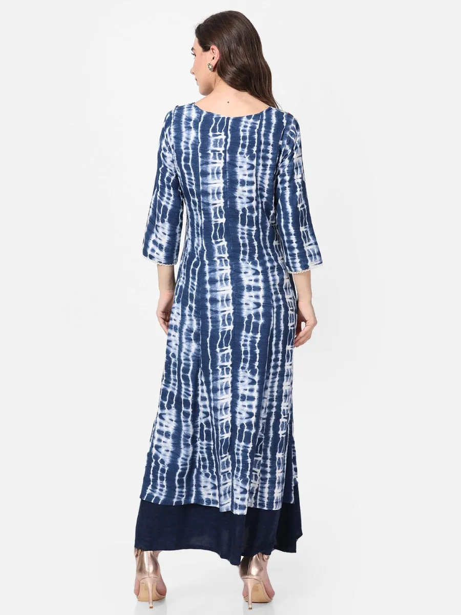 Indigo Stripe Printed Dress